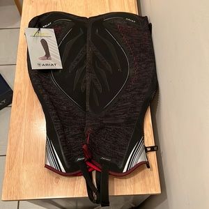 Ariat Ascent Riding Half Chap, Black/Red, Size XL, New